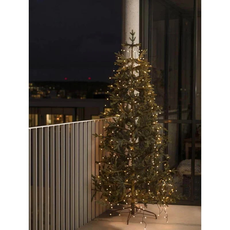 LED Baummantel mit Ring Ø 15 mit Globes 8 Stränge mit 50 Dioden 400 bernsteinfarbene Dioden IP44