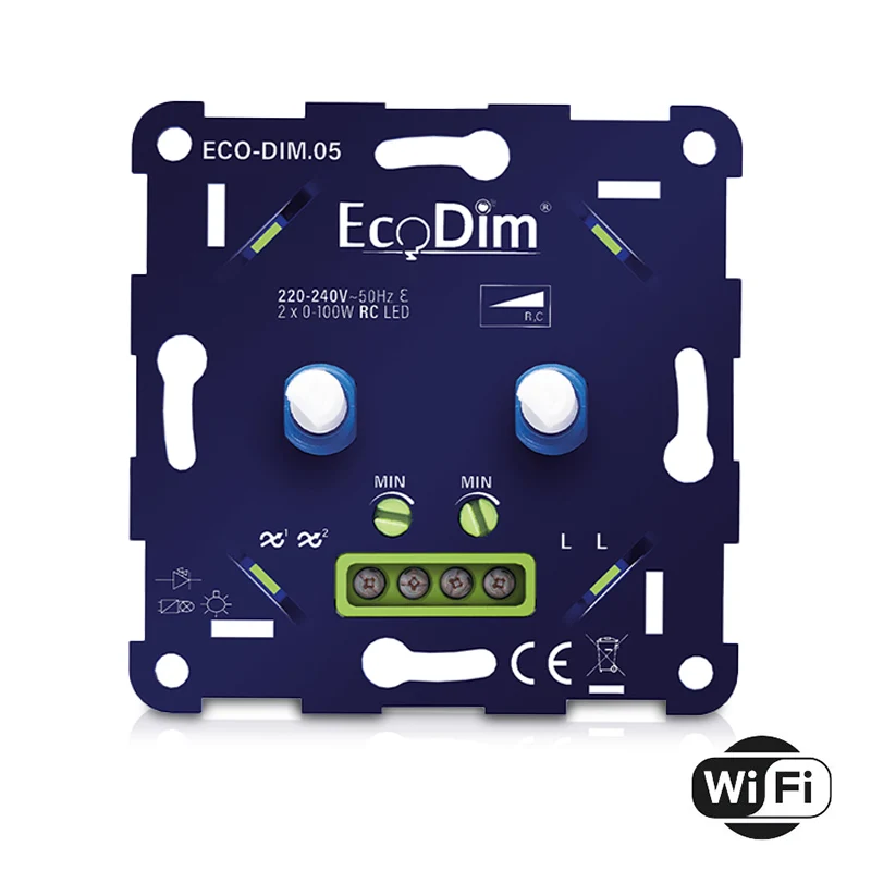 WIFI LED DIMMER DUO | 2×0-100W | FASE AFSNIJDING (RC)