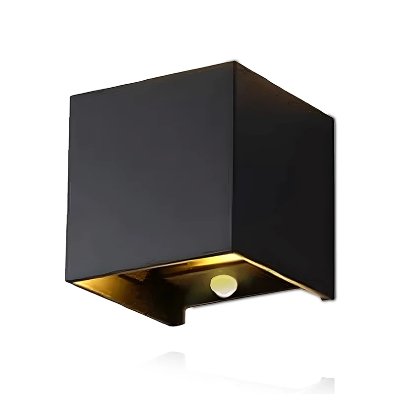 LED CUBE | THEBE | 2X3W | ZWART | DIM | PIR SENSOR
