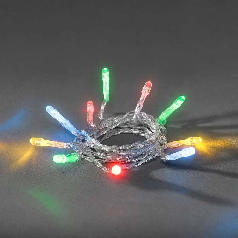 LED Lichterkette Timer 10 bunte Dioden batteriebetrieben