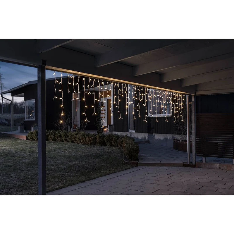Maxi LED kompakt System Basis-Set: Eisregen Lichtervorhang 100 Warmweiße Dioden IP44
