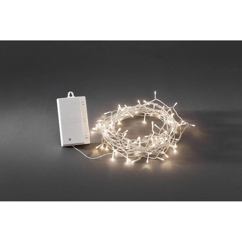 LED Lichterkette Lichtsensor Timer 480 Warmweiße Dioden batteriebetrieben IP44
