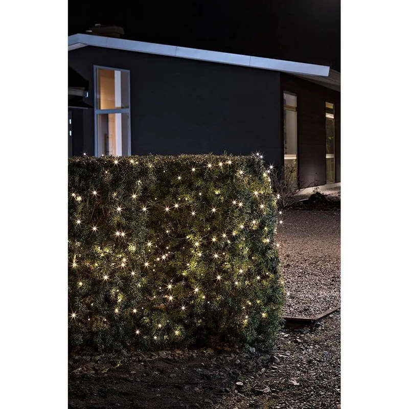LED Lichterkette Lichtsensor Timer 480 Warmweiße Dioden batteriebetrieben IP44