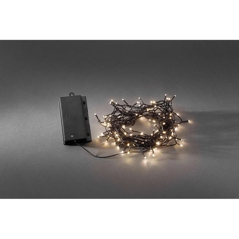 LED Lichterkette Lichtsensor Timer 240 Warmweiße Dioden batteriebetrieben IP44