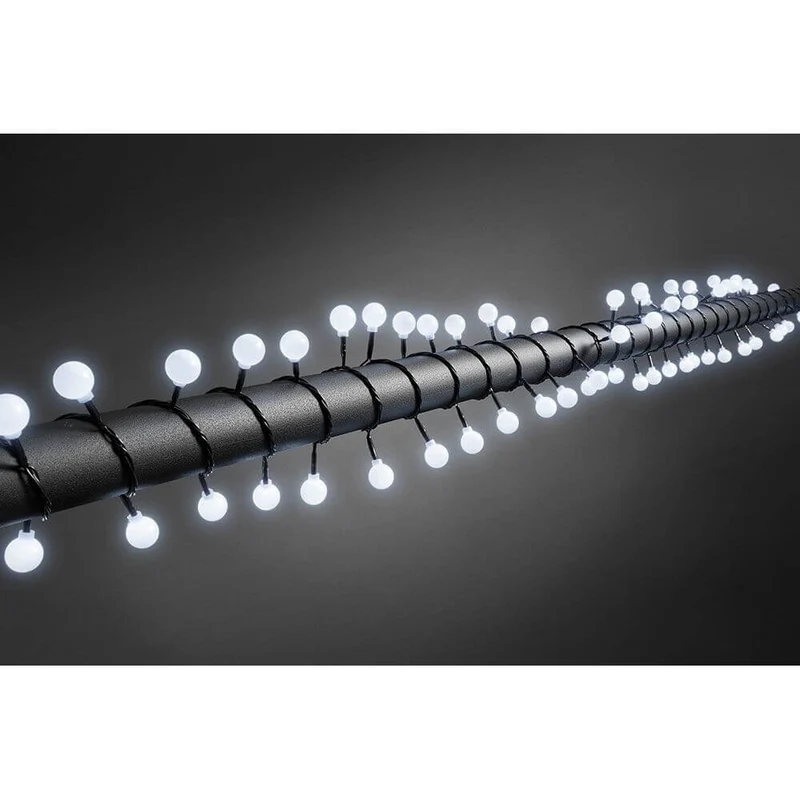 LED Globelichterkette große runde Dioden 80 Kaltweiße Dioden IP44