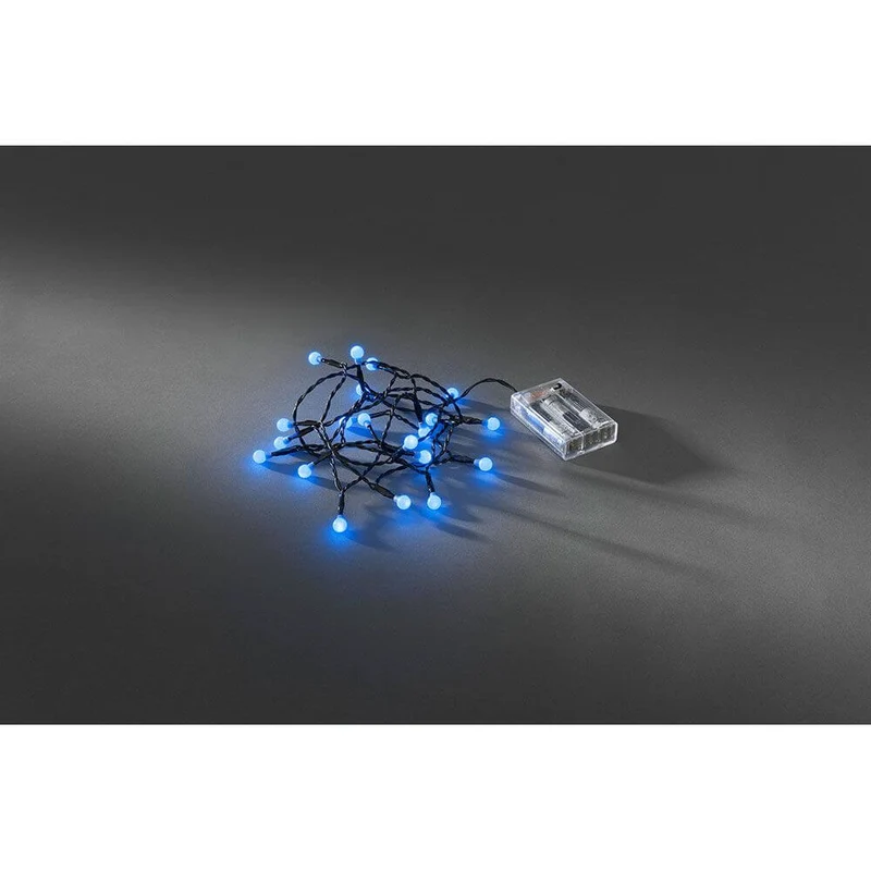 LED Globelichterkette runde Dioden Timer 20 blaue Dioden batteriebetrieben
