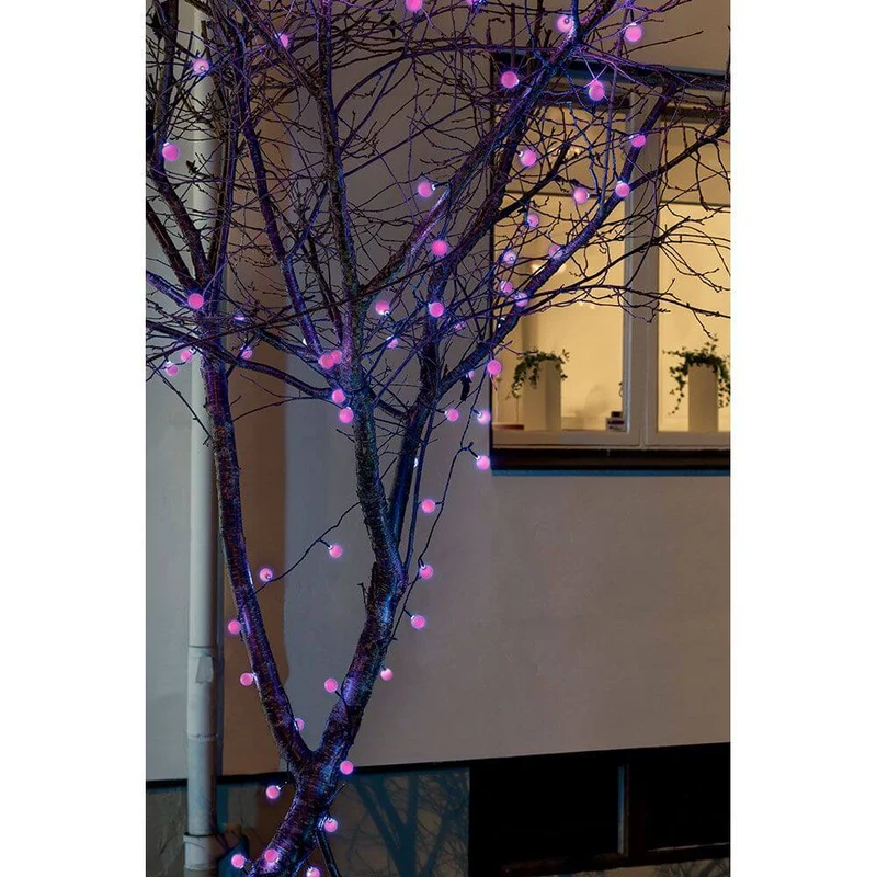 LED Globelichterkette große runde Dioden mit RGB Farbwechsel 80 RGB Dioden IP44