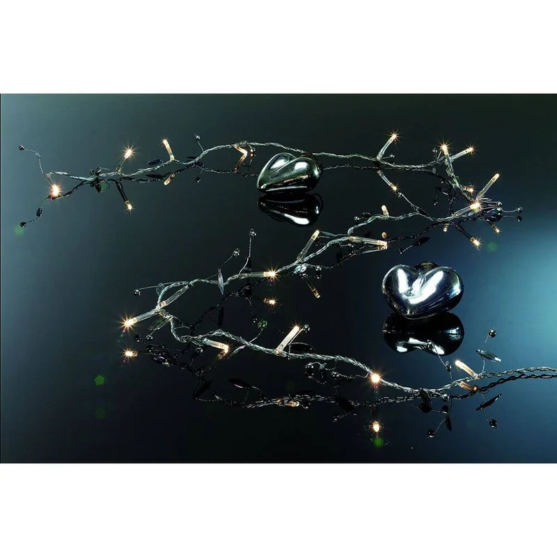 LED Dekolichterkette Glasperlen 20 Warmweiße Dioden batteriebetrieben