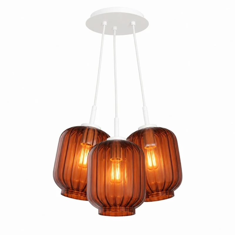 s.luce Velo Cluster Glas-Pendelleuchte 3-flammig 3x20cm
