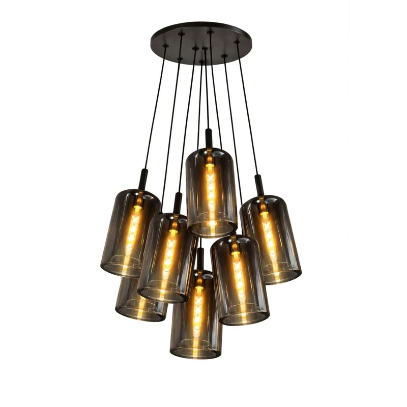 s.luce Cruet Cluster Glas-Pendelleuchte 7-flammig 7x17cm