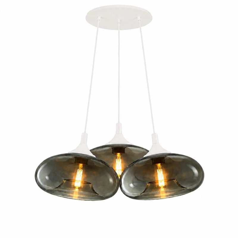 s.luce Cruet Cluster Glas-Pendelleuchte 3-flammig 3x28cm
