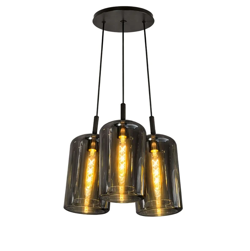 s.luce Cruet Cluster Glas-Pendelleuchte 3-flammig 3x17