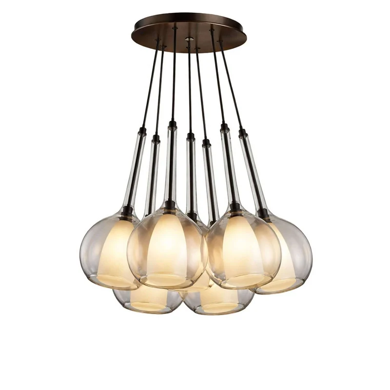 s.luce Belluna Cluster Glas-Pendelleuchte 7-flammig
