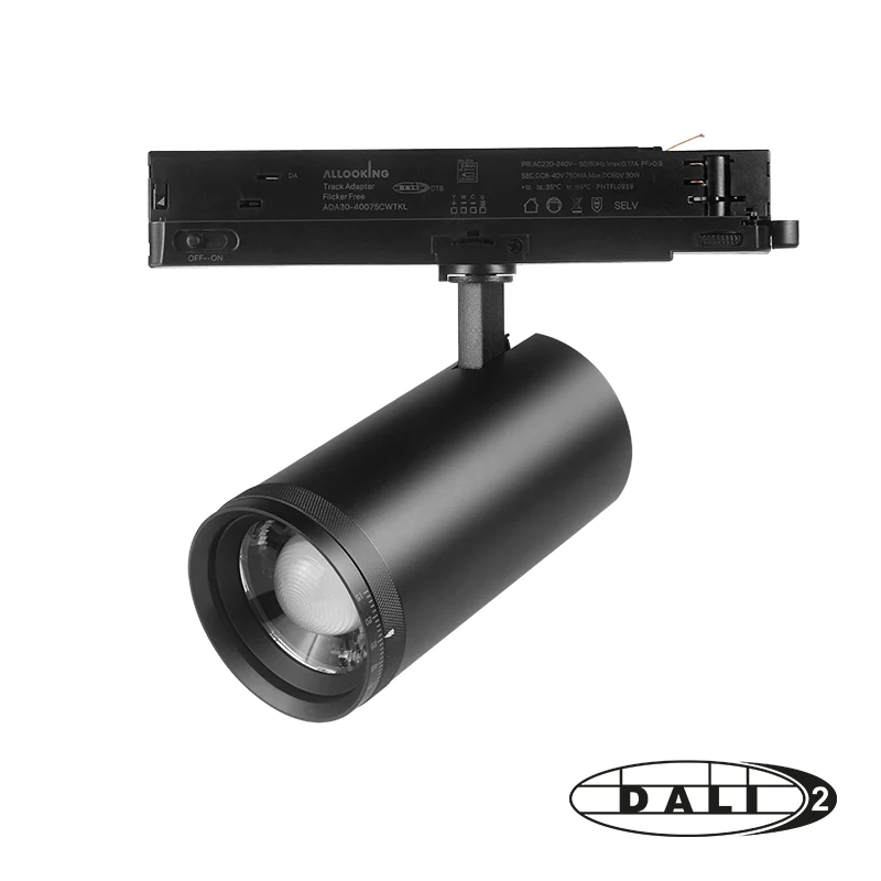 DALI 3-FASE RAILSPOT | ZOOMABLE | 30W DIMMABLE| TUNABLE WHITE 2700-4000K | ZWART