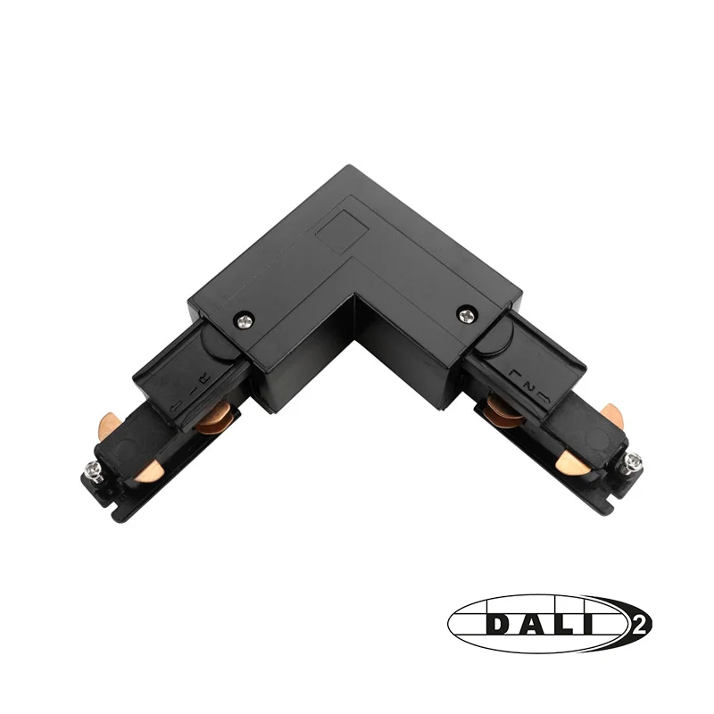 DALI 3-FASE RAIL | L-VORM CONNECTOR | INSIDE | ZWART