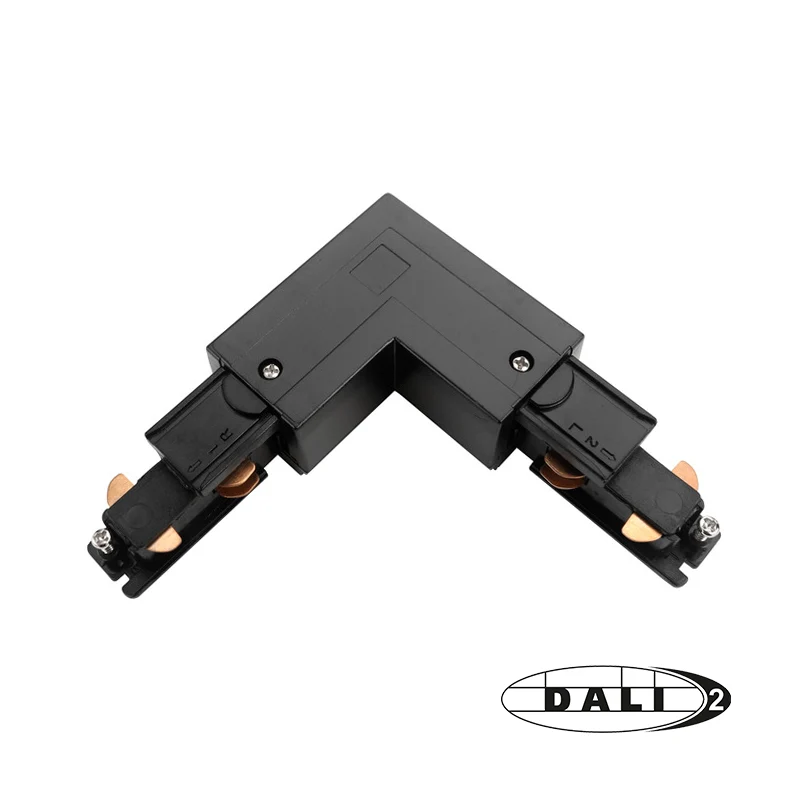 DALI 3-FASE RAIL | L-VORM CONNECTOR | OUTSIDE | ZWART