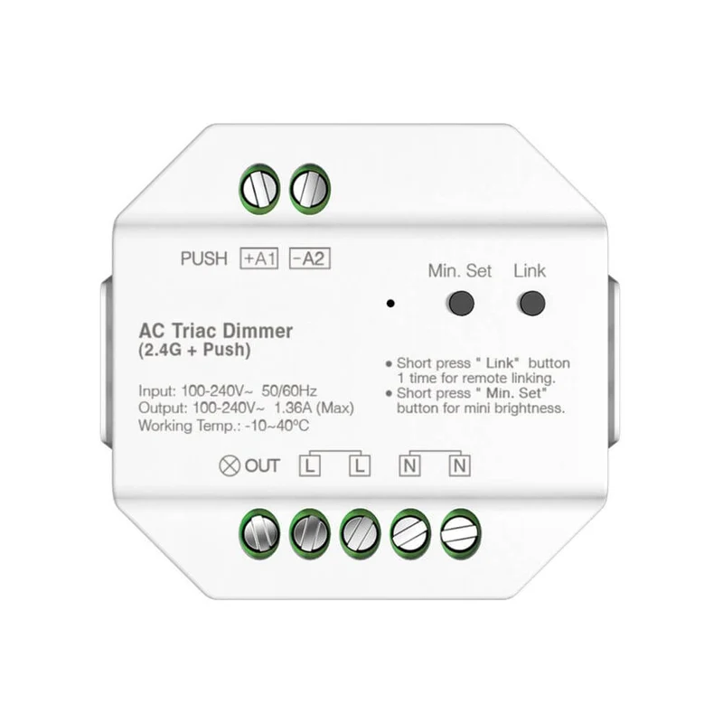 s.luce Smart-Dim Triac Funk-Controller 230V mit Push-Dimmer