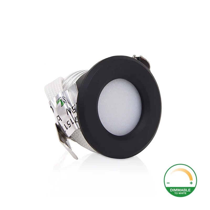 LED MINI INBOUWSPOT | 1.5W | Ø37mm | DIM TO WARM | IP44 | ZWART