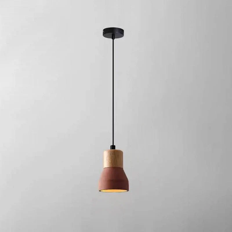 Moderne Hanglamp van Cement & Hout met Industrieel Design