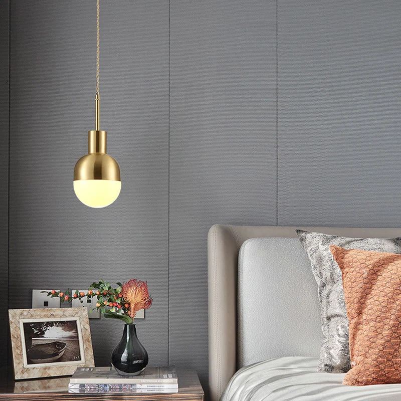 Minimalistische Gouden Glazen Hanglamp – Elegant Design (1 Lichtbron)