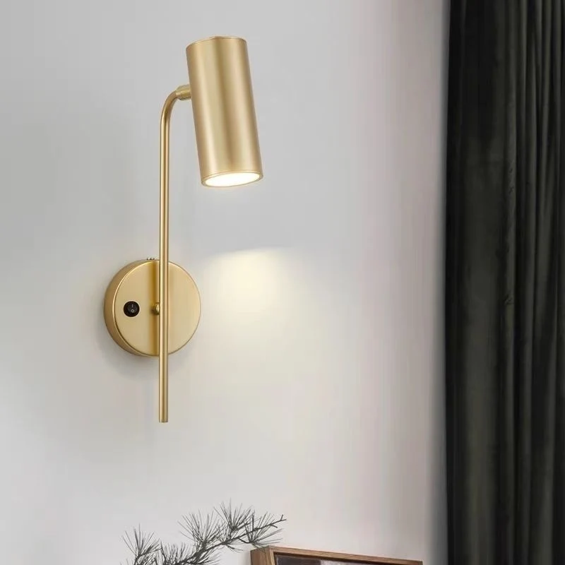 Industriële Draaibare Wandlamp – Zwart of Goud – 1-lichts Cilinderdesign