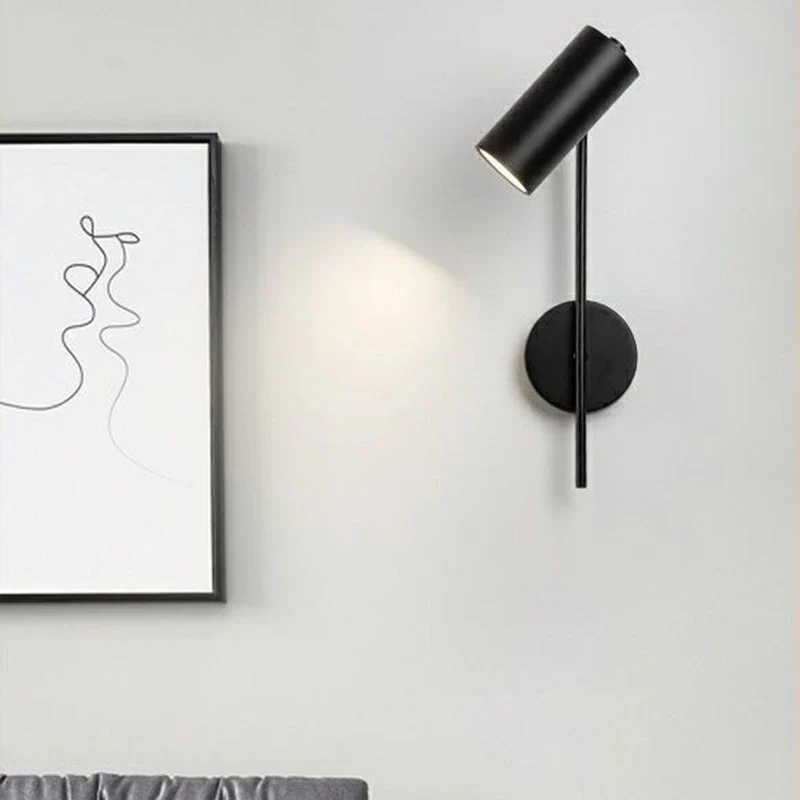 Industriële Draaibare Wandlamp – Zwart of Goud – 1-lichts Cilinderdesign