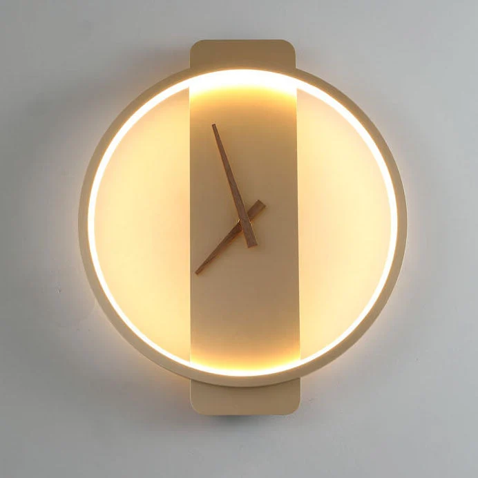 Moderne Wandlamp met Klok Design – Acryl & Metaal – Goud/Zwart – 18W LED