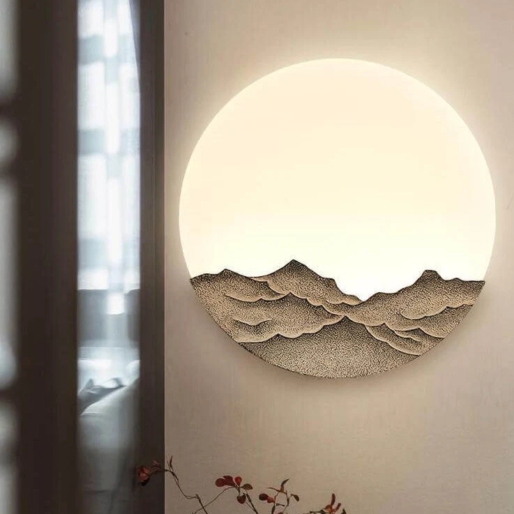 Aziatische Wandlamp met Minimalistisch Design – Iron, Acryl & Resin – LED