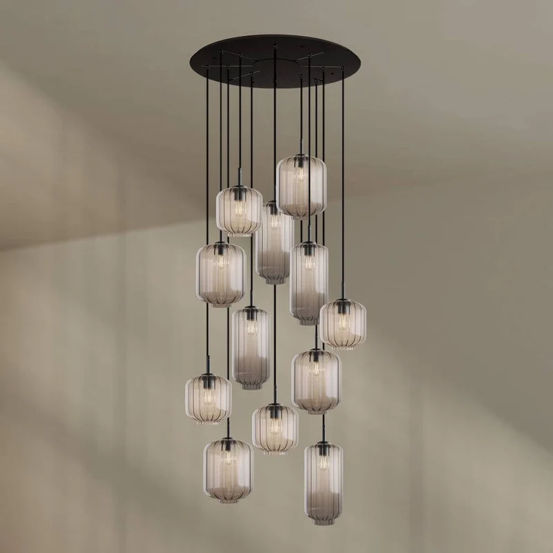 s.luce Velo Galerielampe 12-flammig Ø 80cm Baldachin Ø 18/20/25cm