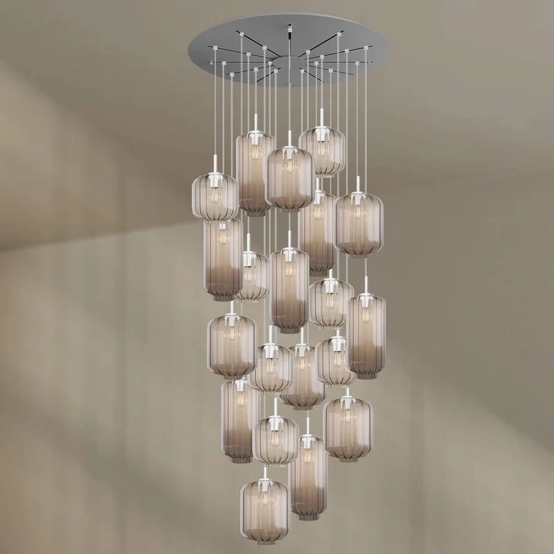 s.luce Velo Galerielampe 20-flammig Ø 120cm Ø 18/20/25cm