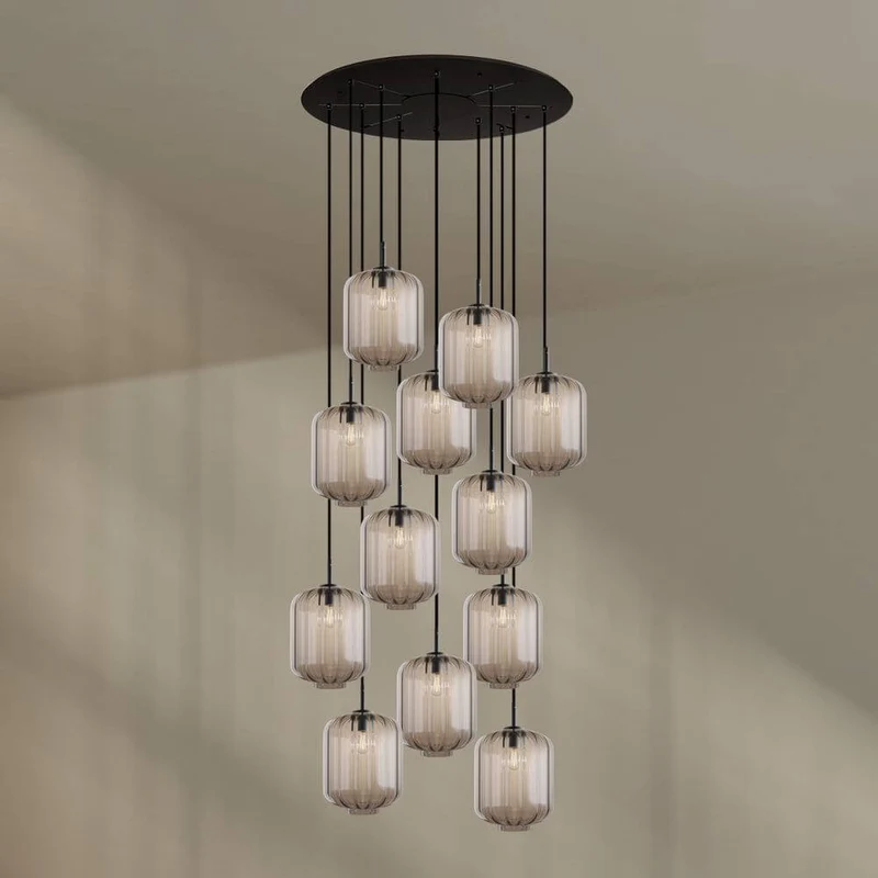 s.luce Velo Galerie-Hängeleuchte 12-flammig Ø 80cm Ø 25cm