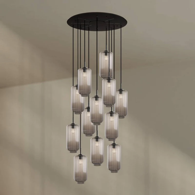 s.luce Velo Galerieleuchte 12-flammig Ø 80cm Baldachin Ø 18cm