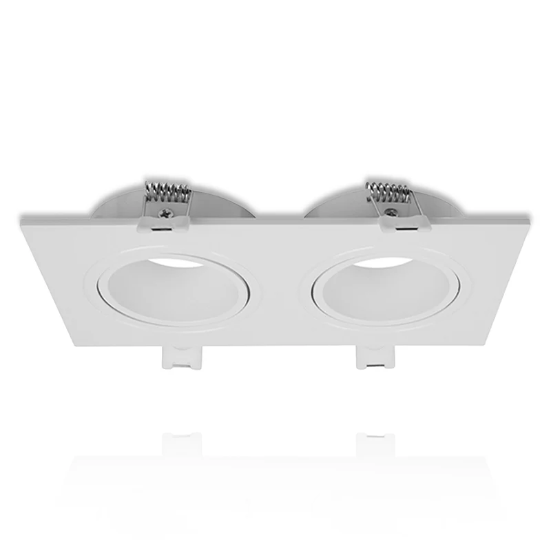 INBOUWSPOT VIERKANT | DUBBEL | Ø155x75mm | GU10 / MR16 | IP22 | WIT