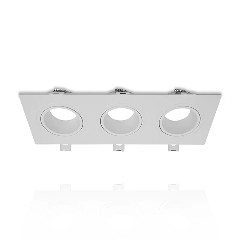INBOUWSPOT VIERKANT | TRIPLE | Ø215x75mm | GU10 / MR16 | IP22 | WIT