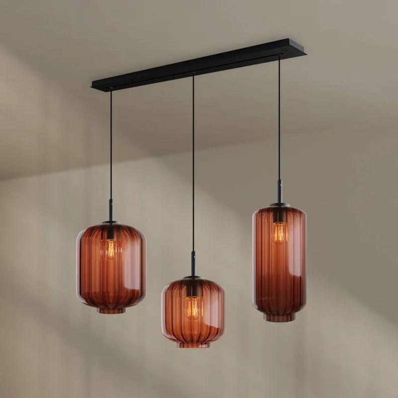 s.luce Velo Esstisch-Hängelampe 3-flammig 120cm Ø 18/20/25cm