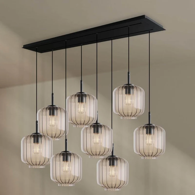 s.luce Velo Esszimmerlampe 8-flammig 160cm 2-reihig Ø 20cm