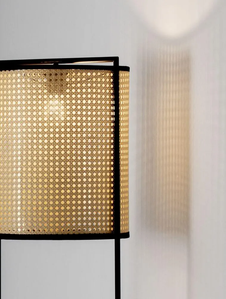 Erto Stehlampe Natur, Schwarz