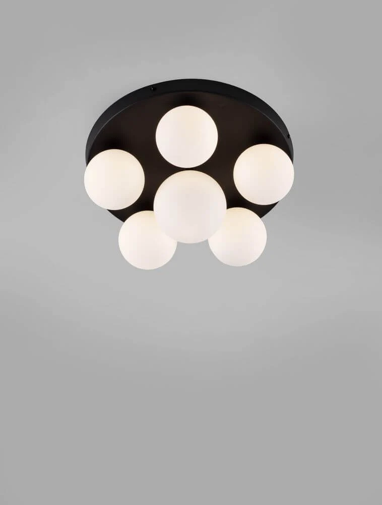 Edem Deckenleuchte 6-flammig Ø 35cm Schwarz, Weiß