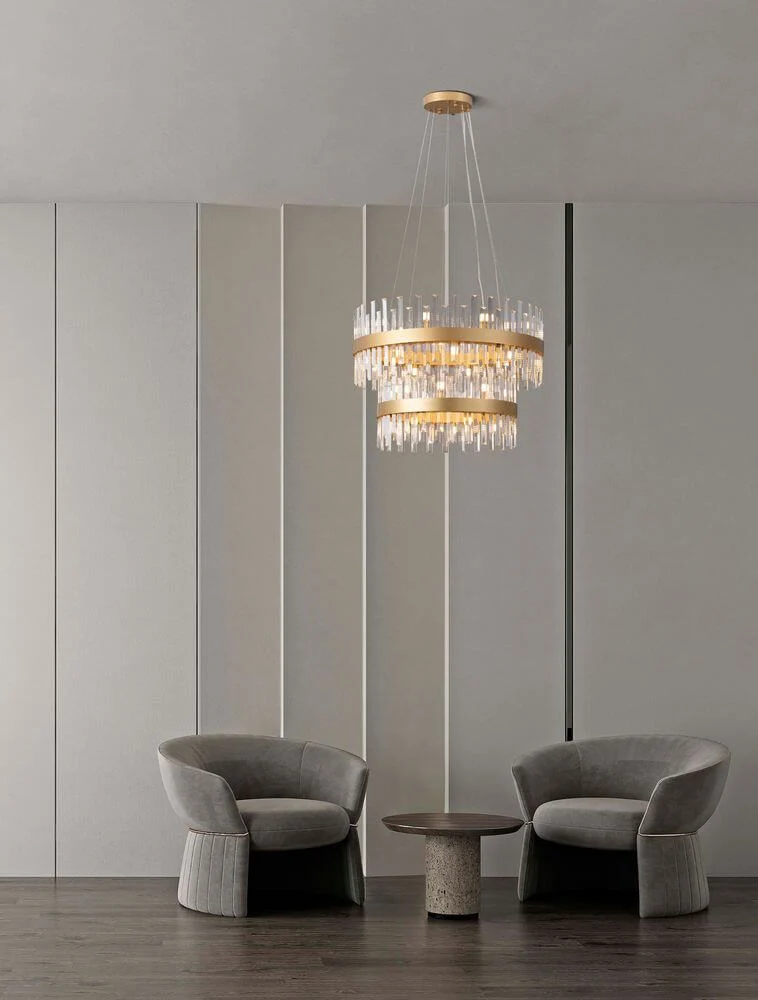 Crown Pendelleuchte 32-flammig Ø 75cm Gold