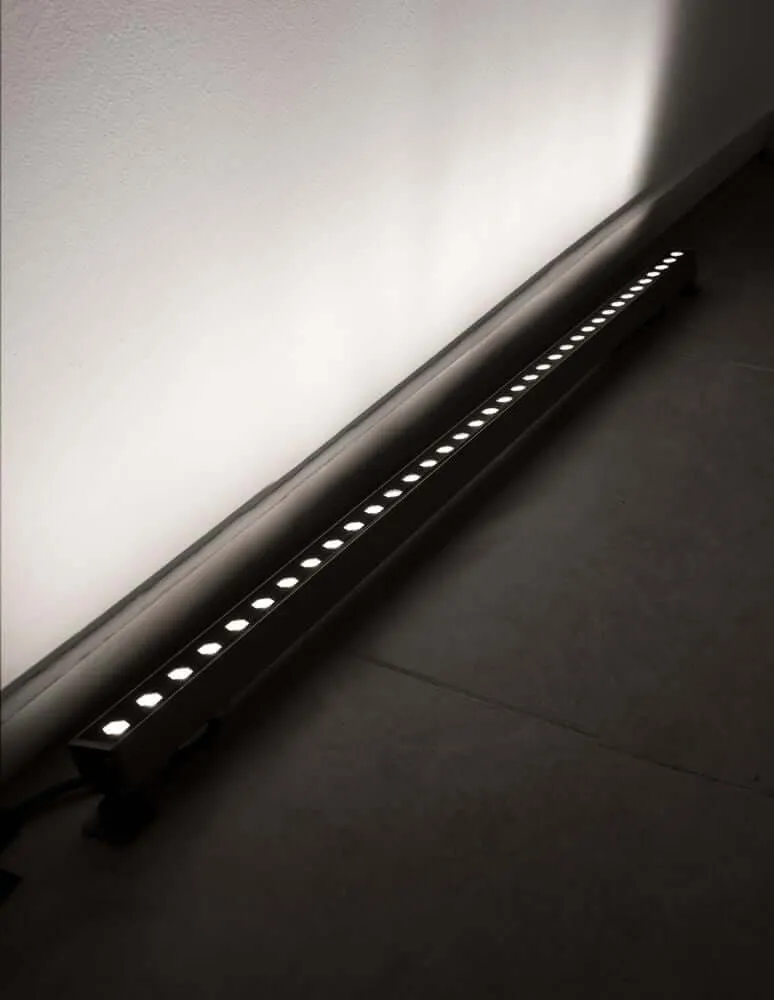 Wall Washer LED Außenwandstrahler 100cm 3000K Winkel Drehbar Nickel IP67
