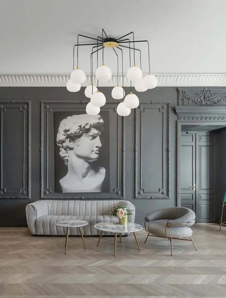 The Egg Pendelleuchte 12-flammig Ø 75cm Gold, Weiß, Schwarz
