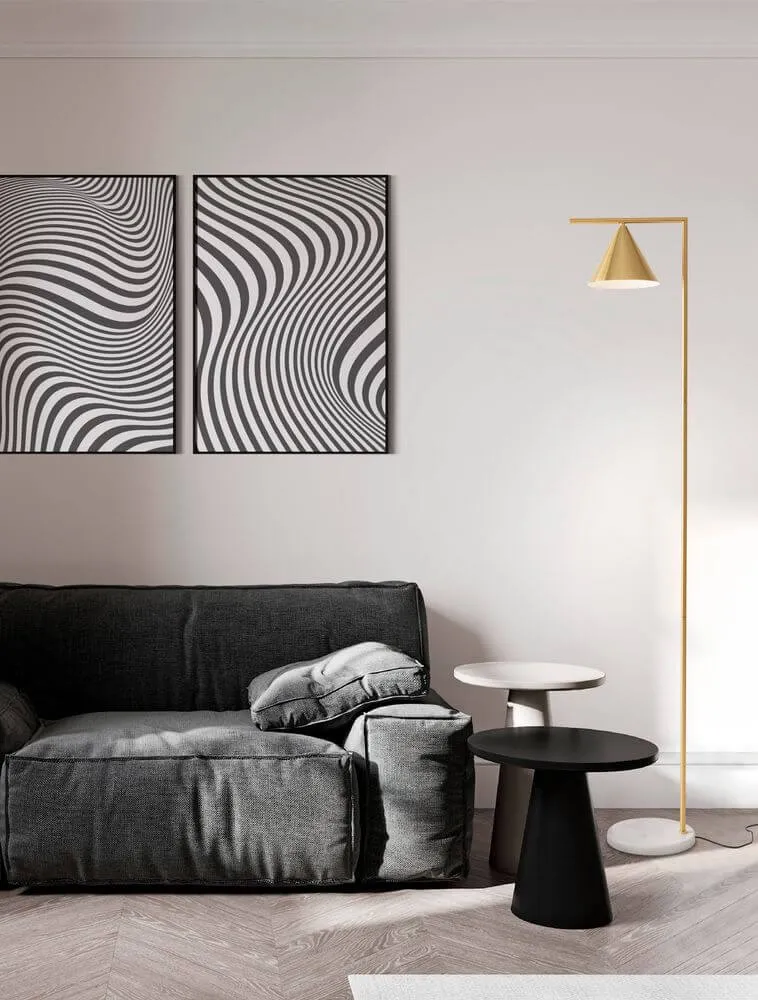 Sway Stehlampe Gold, Weiß