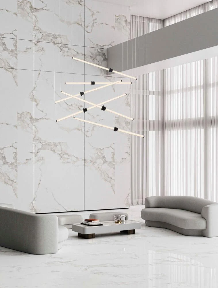 Stalactite LED Pendelleuchte 6-flammig Ø 150cm 3000K Schwarz
