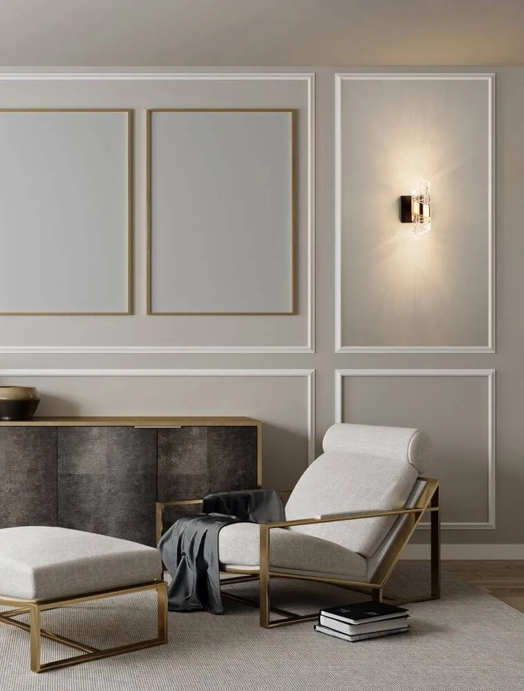 Seneca LED Wandleuchte 3000K Schwarz, Gold