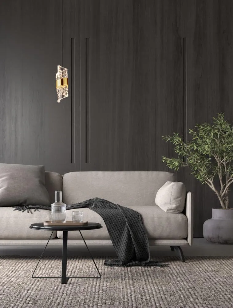 Seneca LED Pendelleuchte Ø 6,5cm 3000K Schwarz, Gold