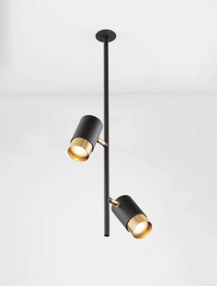 Pongo Pendelleuchte Deckeneinbau 2-flammig Ø 5,9cm Schwarz, Gold