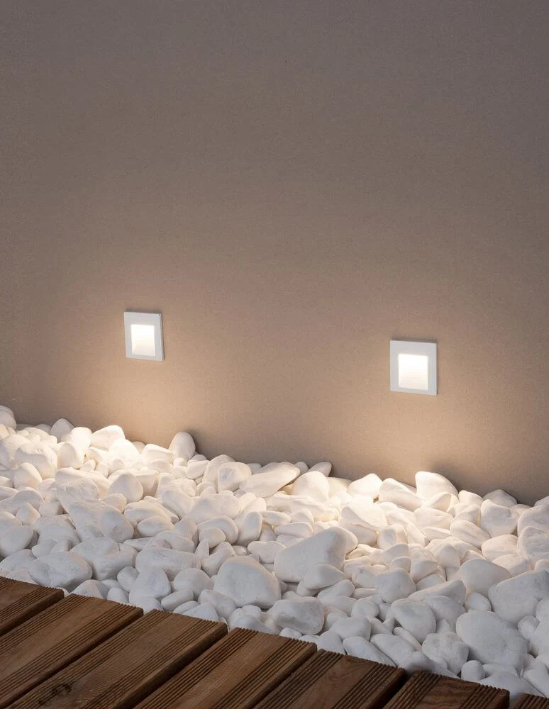Krypton LED Außenwandeinbauleuchte Lichtauslass Quadratisch 3000K Weiß IP54