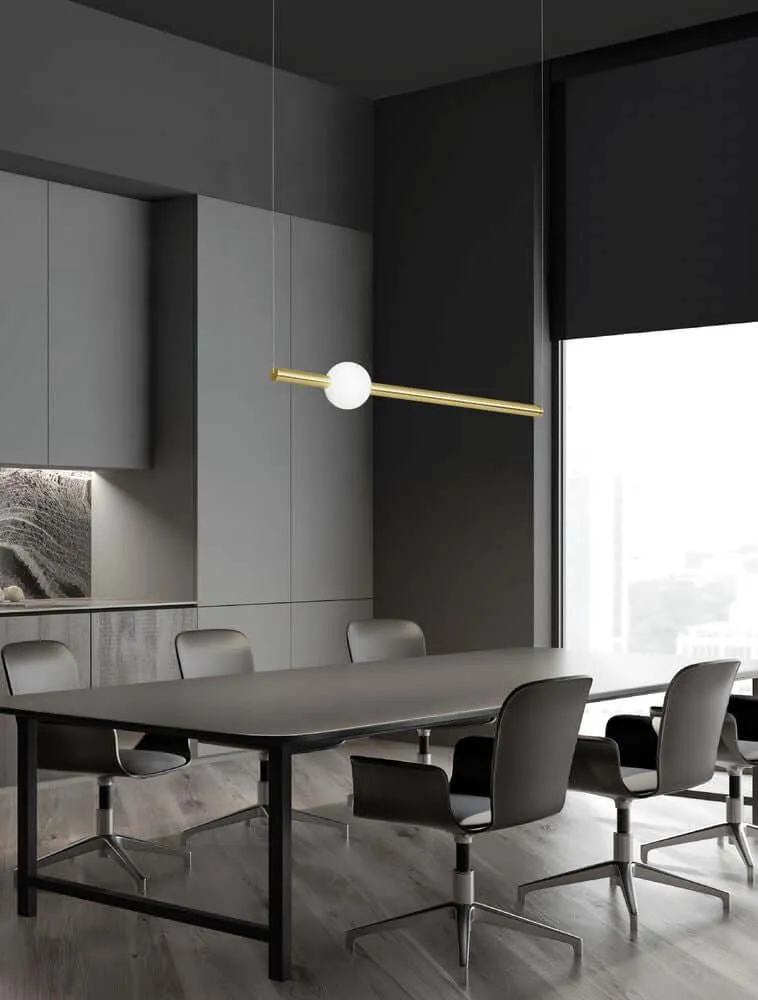Neutron LED Pendelleuchte Horizontal 3000K Gold