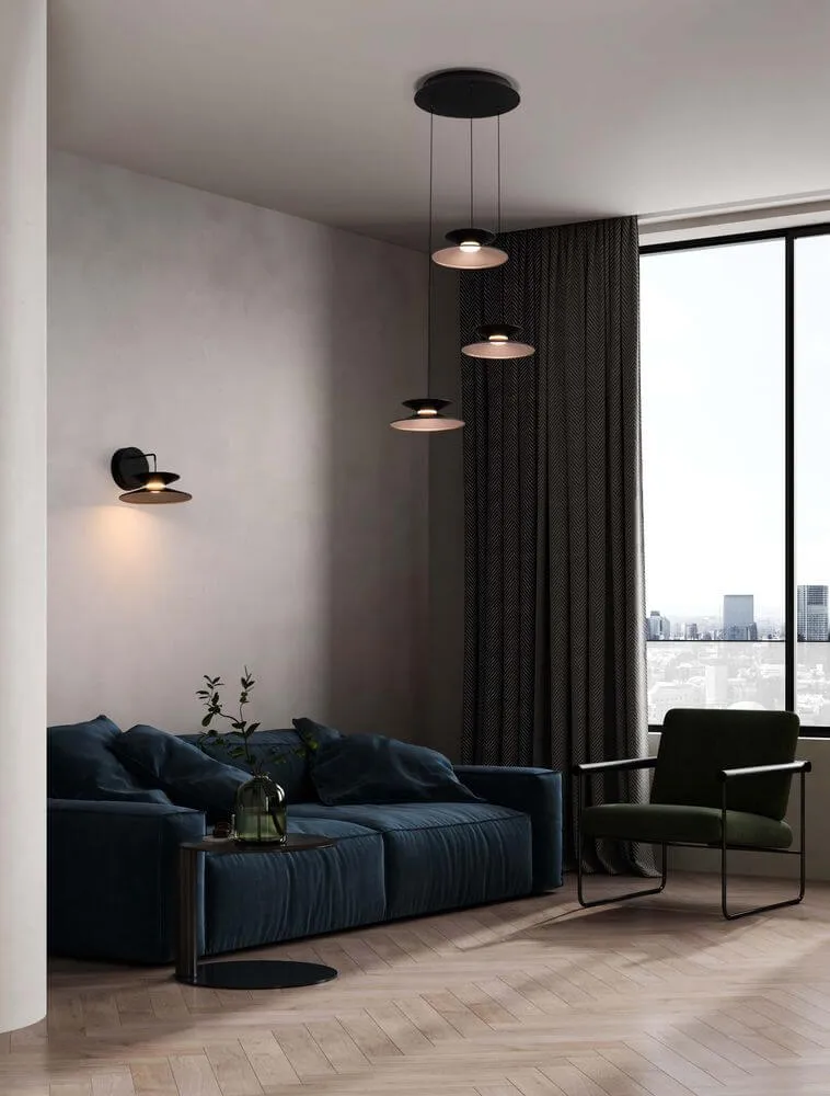 Morfi Wandleuchte 3000K Schwarz, Gold