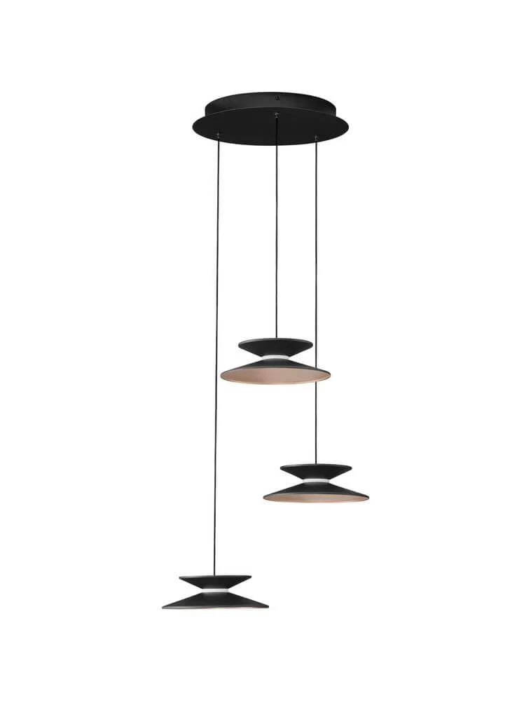 Morfi Pendelleuchte 3-flammig Ø 42cm 3000K Schwarz, Gold